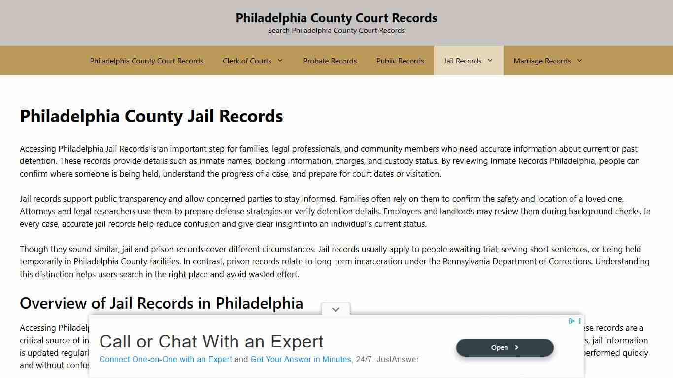 Philadelphia County Jail Records